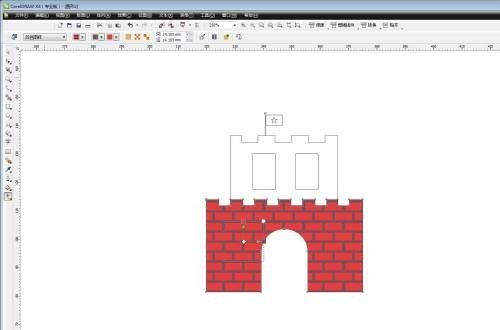 cdr x6怎么给城堡填充砖墙效果 cdr x6给城堡填充砖墙效果教程