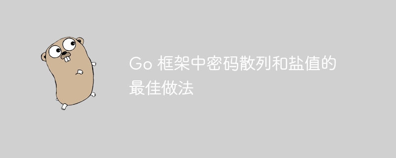 Go 框架中密码散列和盐值的最佳做法