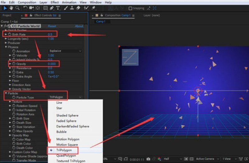 ae粒子特效怎么做_ae制作三角粒子背景动画技巧分享