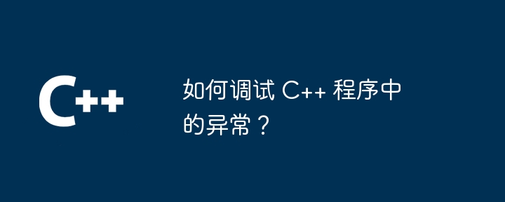 如何调试 C++ 程序中的异常？