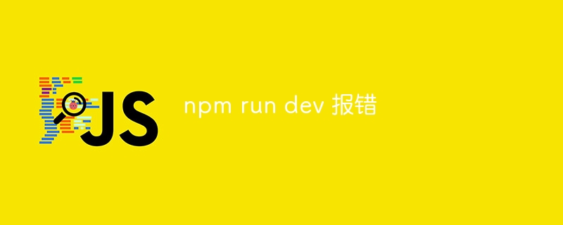 npm run dev 报错