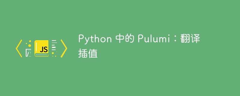 Python 中的 Pulumi：翻译插值