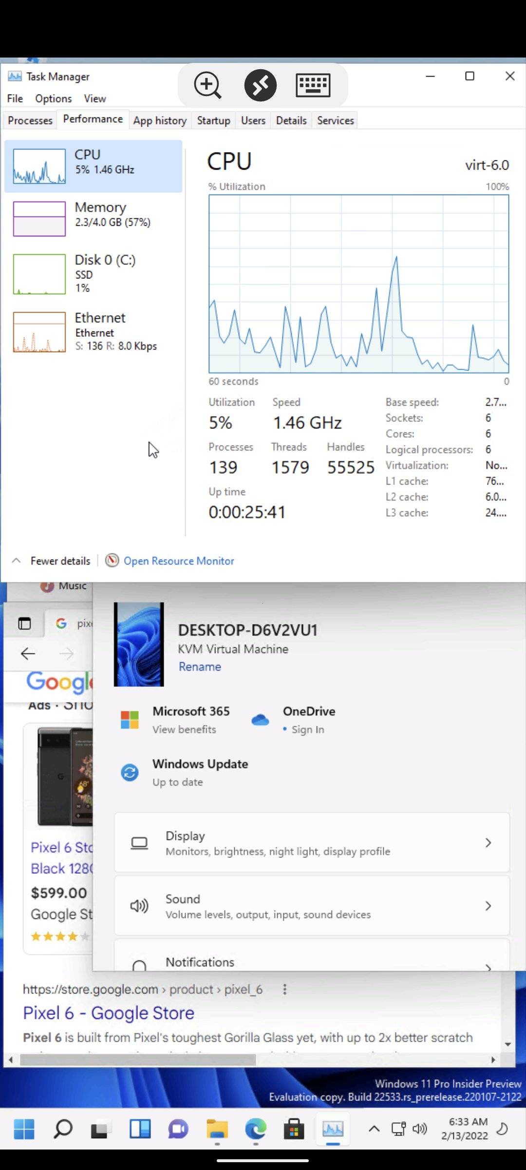 Pixel 6 用户发现了在 Android 13 上运行 Windows 11 的技巧