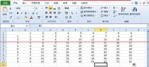 Excel表格快速创建乘法表的操作方法