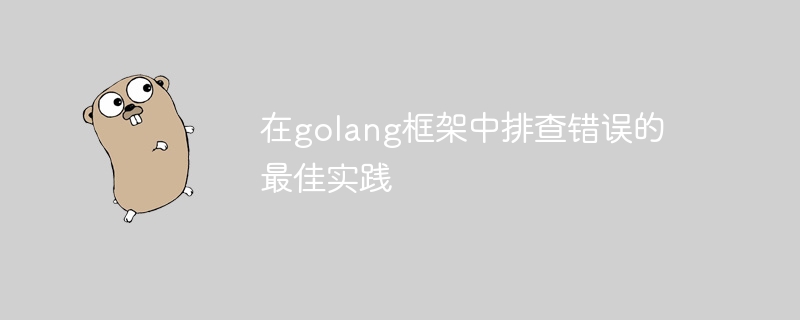 在golang框架中排查错误的最佳实践