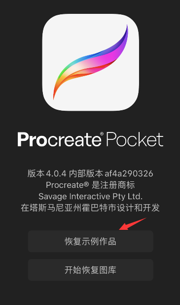 procreate pocket恢复示例作品的操作方法