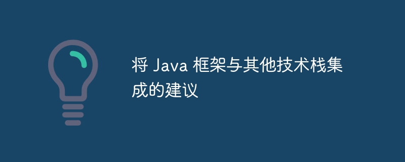 将 Java 框架与其他技术栈集成的建议