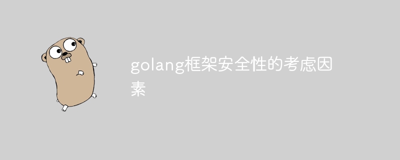 golang框架安全性的考虑因素