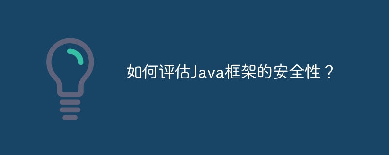 如何评估Java框架的安全性？