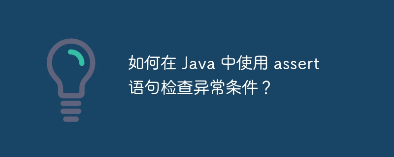 如何在 Java 中使用 assert 语句检查异常条件？