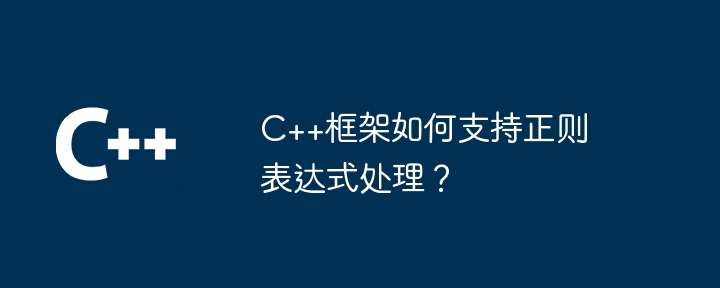 C++框架如何支持正则表达式处理？