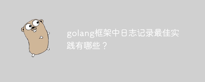 golang框架中日志记录最佳实践有哪些？