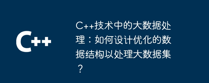 C++技术中的大数据处理：如何设计优化的数据结构以处理大数据集？