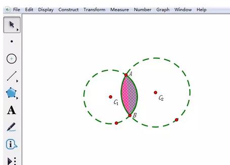 几何画板给相交两圆公共部分涂色的操作方法