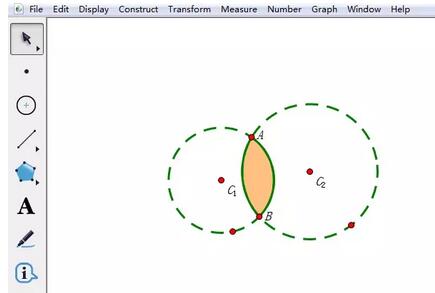 几何画板给相交两圆公共部分涂色的操作方法