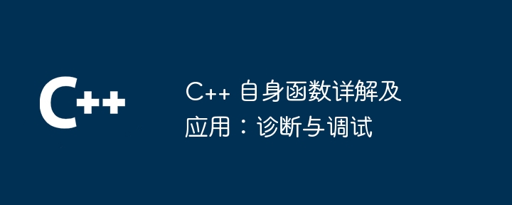 C++ 自身函数详解及应用：诊断与调试