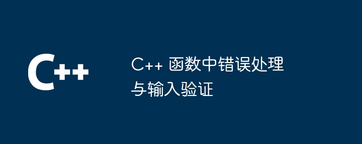 C++ 函数中错误处理与输入验证