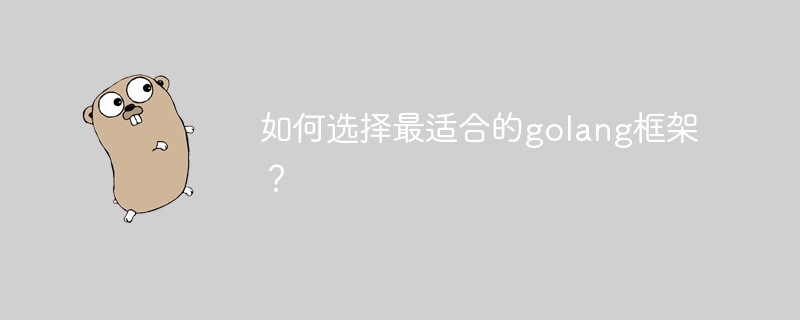 如何选择最适合的golang框架？