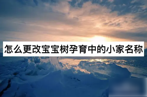 宝宝树小时光怎么修改小家的名字