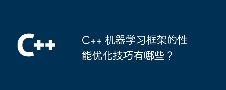 C++ 机器学习框架的性能优化技巧有哪些？