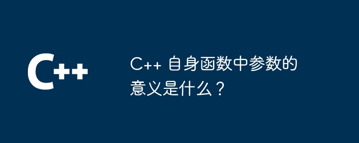 C++ 自身函数中参数的意义是什么？