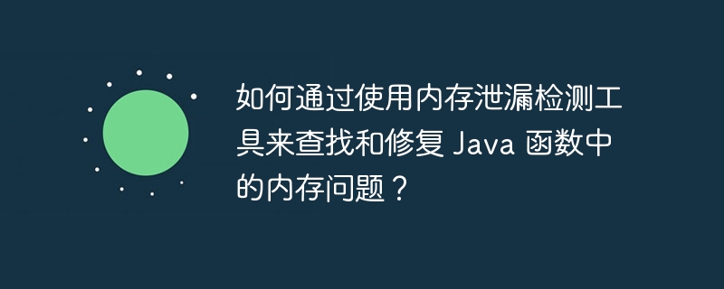 如何通过使用内存泄漏检测工具来查找和修复 Java 函数中的内存问题？