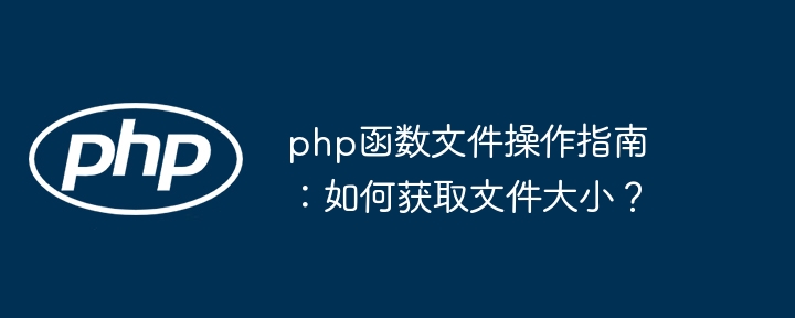 php函数文件操作指南：如何获取文件大小？