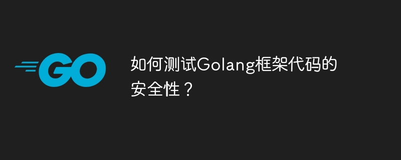 如何测试Golang框架代码的安全性？