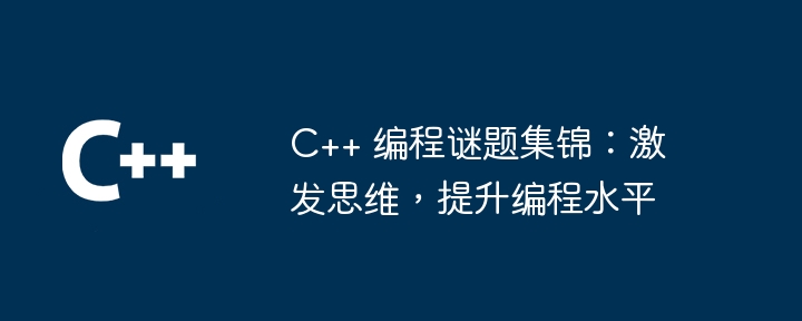 C++ 编程谜题集锦：激发思维，提升编程水平