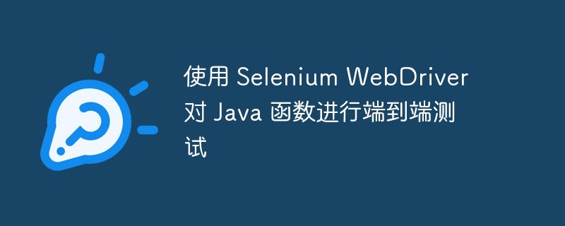 使用 Selenium WebDriver 对 Java 函数进行端到端测试