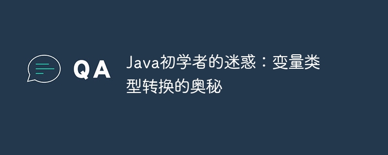 Java初学者的迷惑：变量类型转换的奥秘