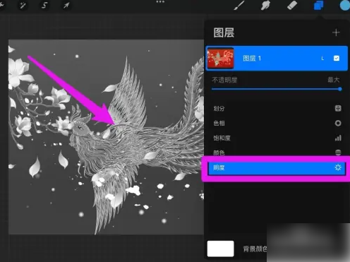 procreate怎么办把白色调成黑色