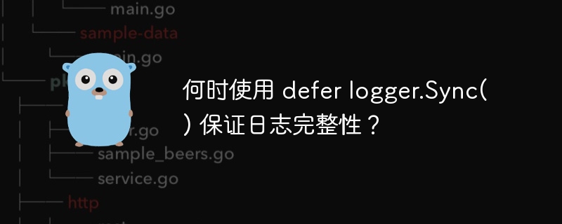 何时使用 defer logger.Sync() 保证日志完整性？