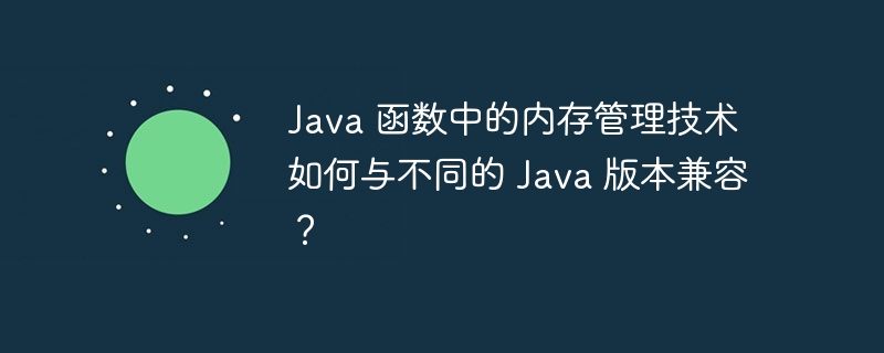 Java 函数中的内存管理技术如何与不同的 Java 版本兼容？