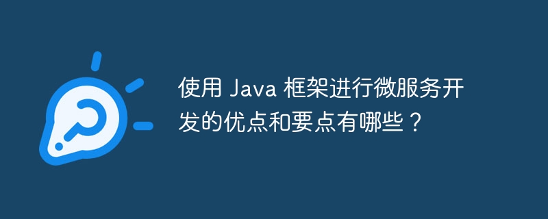 使用 Java 框架进行微服务开发的优点和要点有哪些？