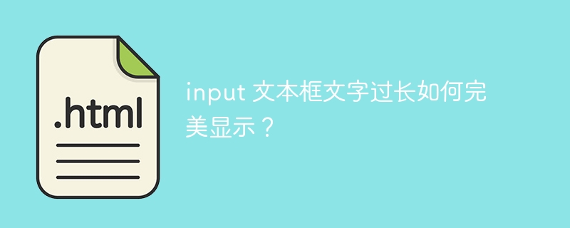 input 文本框文字过长如何完美显示？ 
