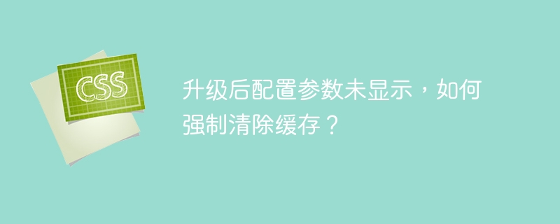 升级后配置参数未显示，如何强制清除缓存？