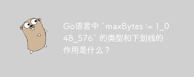 Go语言中 `maxBytes := 1_048_576` 的类型和下划线的作用是什么？