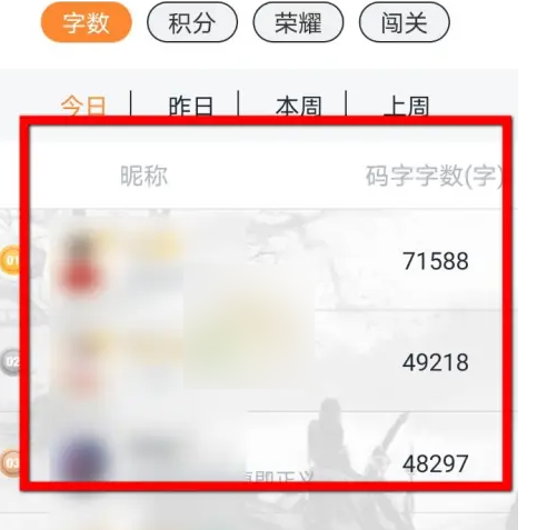 橙瓜码字app码字排行怎么查