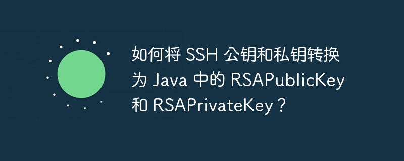 如何将 SSH 公钥和私钥转换为 Java 中的 RSAPublicKey 和 RSAPrivateKey？