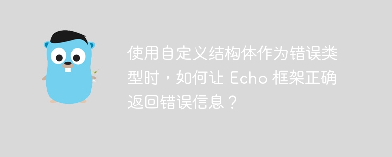 使用自定义结构体作为错误类型时，如何让 Echo 框架正确返回错误信息？