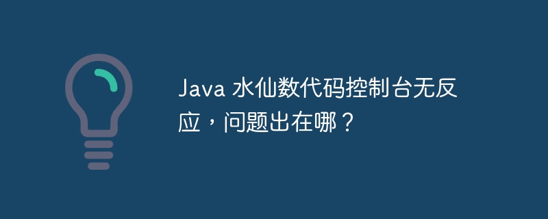 Java 水仙数代码控制台无反应，问题出在哪？