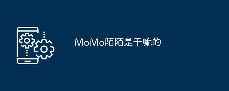 MoMo陌陌是干嘛的