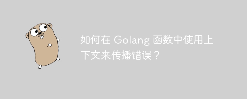 如何在 Golang 函数中使用上下文来传播错误？