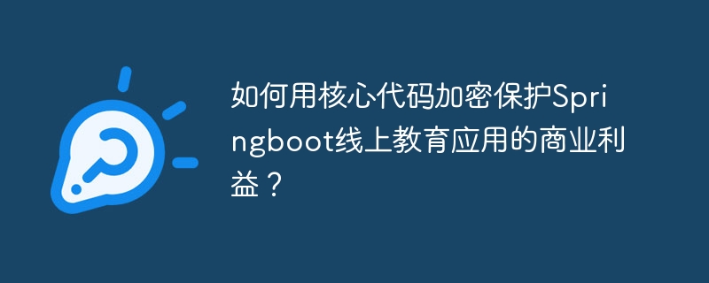 如何用核心代码加密保护Springboot线上教育应用的商业利益？