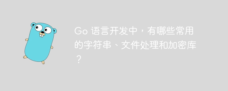 Go 语言开发中，有哪些常用的字符串、文件处理和加密库？