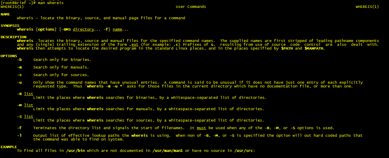 Linux whereis 基础命令