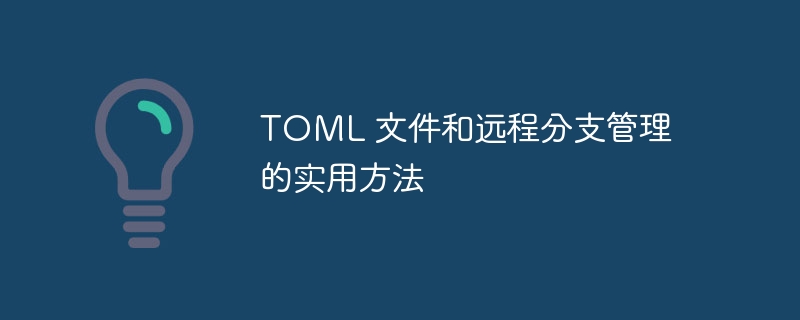 TOML 文件和远程分支管理的实用方法