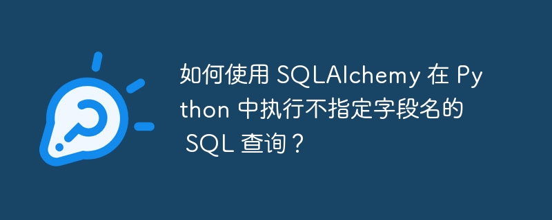 如何使用 SQLAlchemy 在 Python 中执行不指定字段名的 SQL 查询？