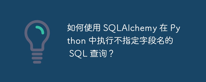 如何使用 SQLAlchemy 在 Python 中执行不指定字段名的 SQL 查询？